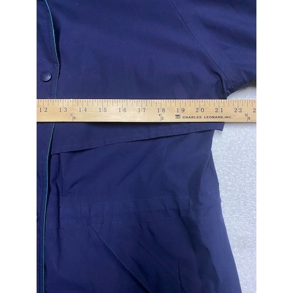 Eddie Bauer Womens Petite Small Gore-Tek Navy Teal Jacket Hooded Outdoor Y2K - Picture 6 of 10